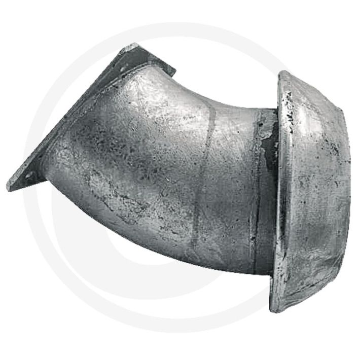 Coude à 45° en V, 6” avec bride 6" - Ø 159 mm / 6", entraxe des trous 150 x 150 - acier / galvanisé à chaud