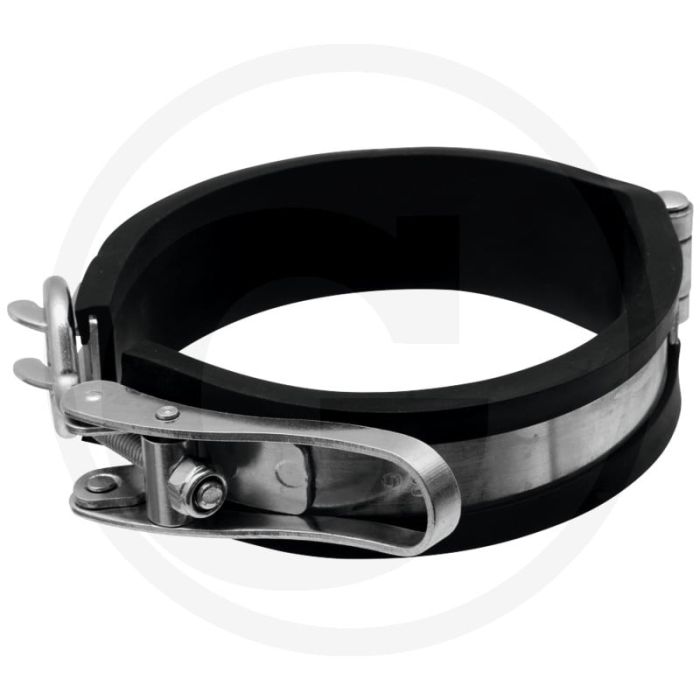 Collier de serrage de sécurité pour Storz 75B, Ø 126 mm, en acier galvanisé avec caoutchouc
