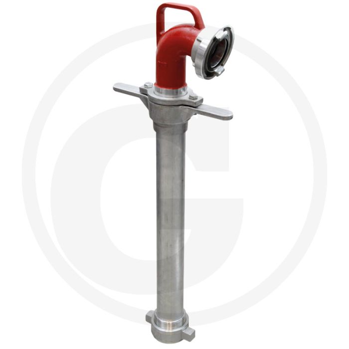 Tuyau vertical - modèle : 1 sortie 75b, sans vanne d'arrêt, tête orientable - DN 80 - compatible avec le système Storz Tuyau vertical - modèle : 1 sortie 75b, sans vanne d'arrêt, tête orientable - DN 80 - compatible avec le système Storz