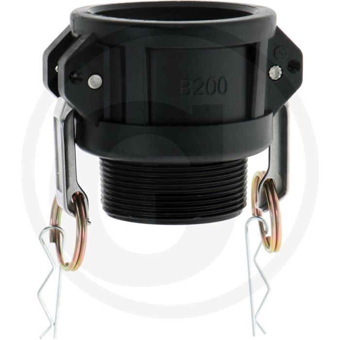 M-deel met buitendraad type b kunststof nw 2" camlock systeem