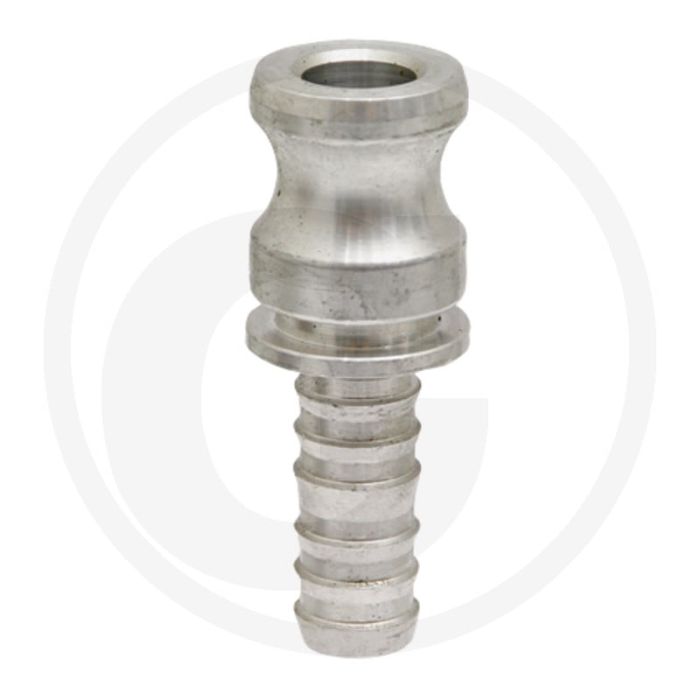 V-deel met slangtule type e, aluminium, nw 1/2, Ø 13mm, 16 bar, camlock.