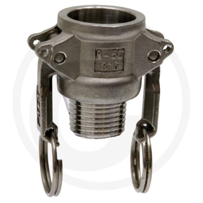M-deel type b roestvrijstaal nw 2 1/2 bsp 2 1/2" 16 bar camlock