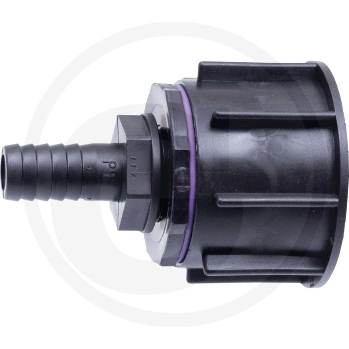 Adaptateur IBC S60x6 avec embout cannelé de 19 mm - raccord de transition pour adaptateurs IBC Adaptateur IBC S60x6 avec embout cannelé de 19 mm - raccord de transition pour adaptateurs IBC