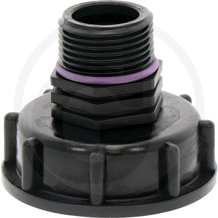 Ibc-adapter kort s60x6 x 1" buitendraad - draad: s60x6