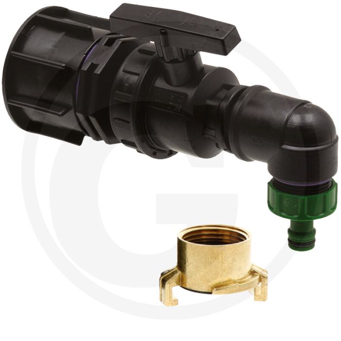 Adapterset kunststof kogelkraan ibc s60x6 - inclusief pe kogelkraan en accessoires