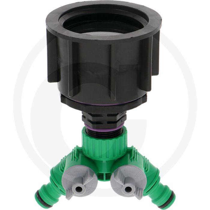 Ibc-adapter lang s60x6 met 2-wegs ventiel - uitvoering: "profi" met afdichting