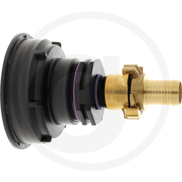 Ibc-adapter kort s100x8 met klauwkoppeling en 25 mm slangtule - draad: s100x8