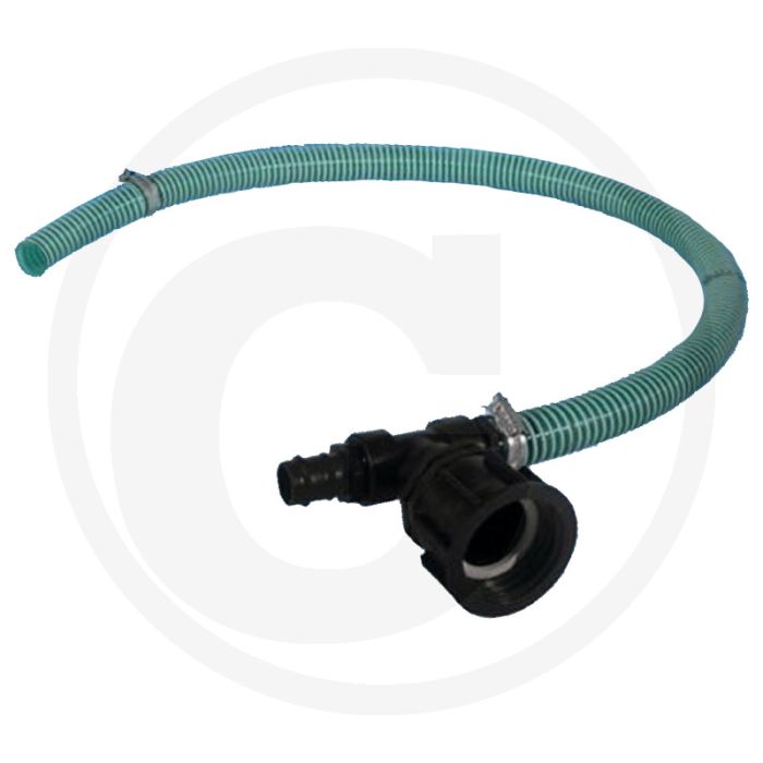 Tankverbinding verlengslang ibc onder - slang-Ø 32mm, lengte 1200mm, inclusief t-stuk, spiraalslang en slangklemmen