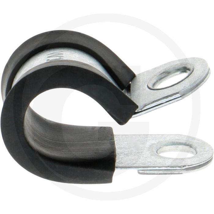 Collier de serrage - plage de serrage : 12mm, acier inoxydable, caoutchouc