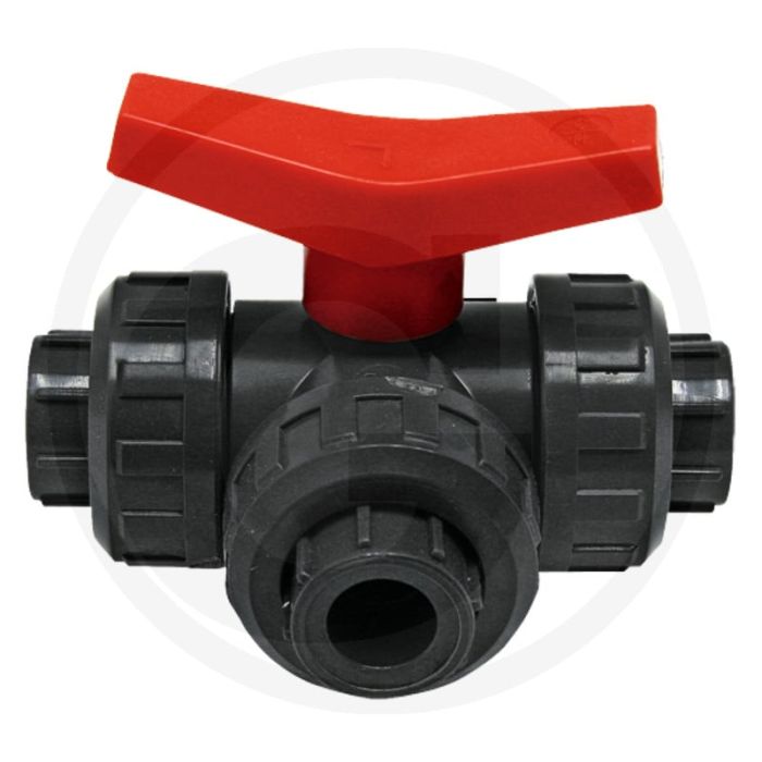 Kogelkraan met l- boring - type: 3-wege, Ø 63 mm, max. werkdruk: 10 bar