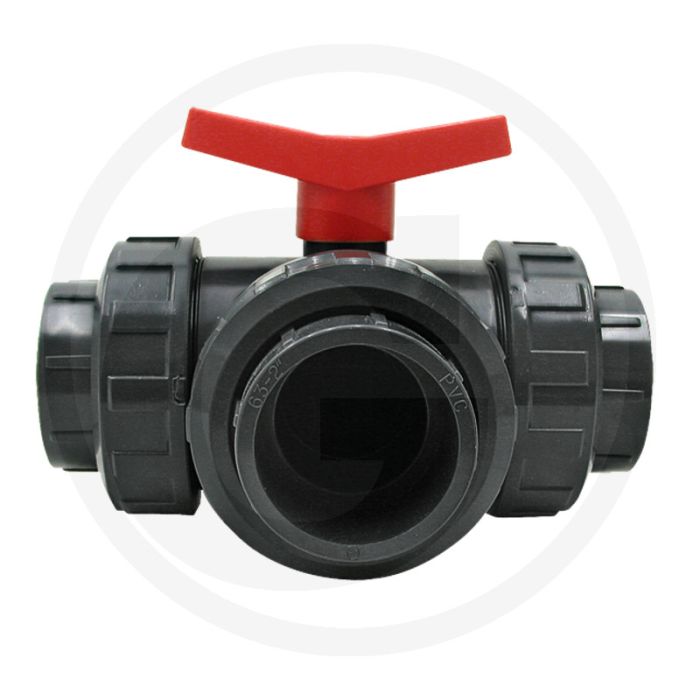 Kogelkraan met t-boring - pvc, 3-wege, Ø 20 mm