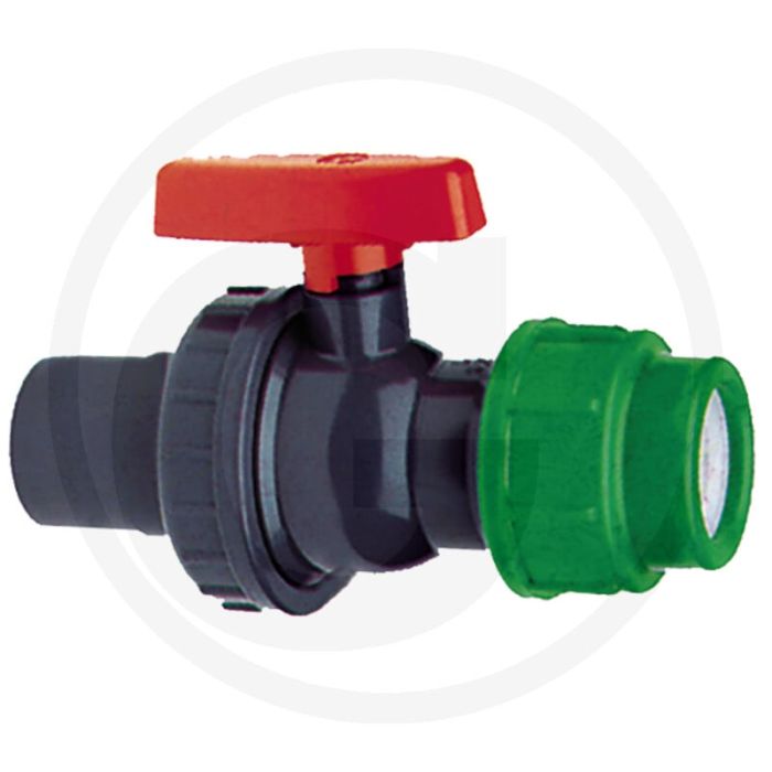 Kogelkraan - pvc-u, Ø 25 mm, 2-wege, 10 bar