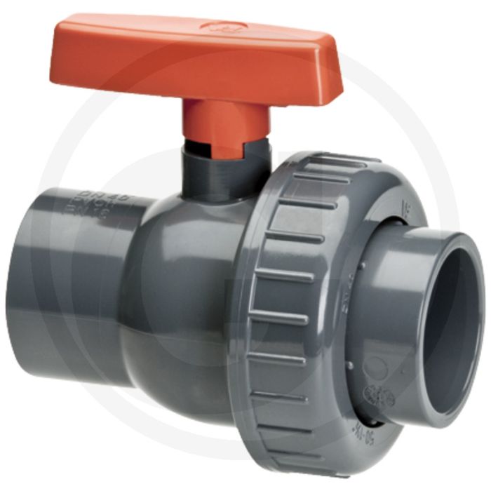 Kogelkraan 2-wege pvc-u Ø16mm max. 16 bar