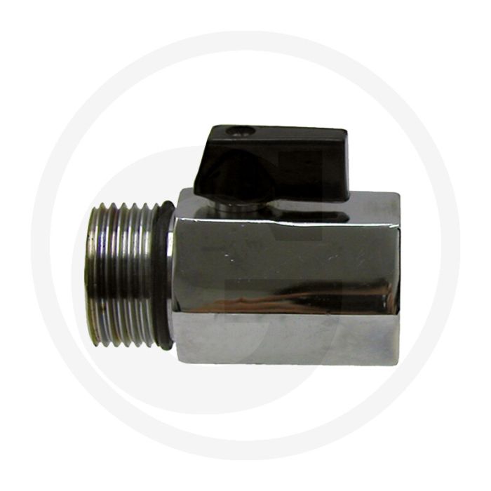 Mini-kogelkraan 2-weg, binnendraad 1/2" / buitendraad 1/2"