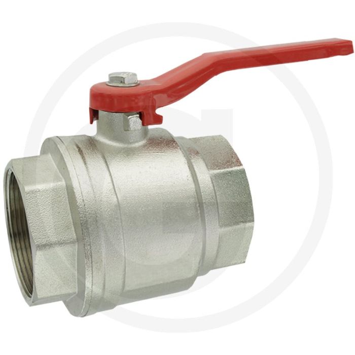 Kogelkraan 2-weg binnendraad 2 1/2" max. 15 bar - messing / vernikkeld - 131mm bouwlengte