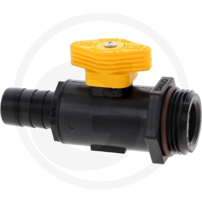 Banjo aftapkraan met zekering 3/4" - 1" 2-wege ventiel