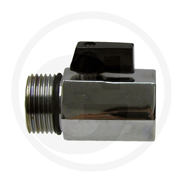 Mini-kogelkraan 3/4" bsp messing verchroomd 2-weg 10 bar Mini-kogelkraan 3/4" bsp messing verchroomd 2-weg 10 bar