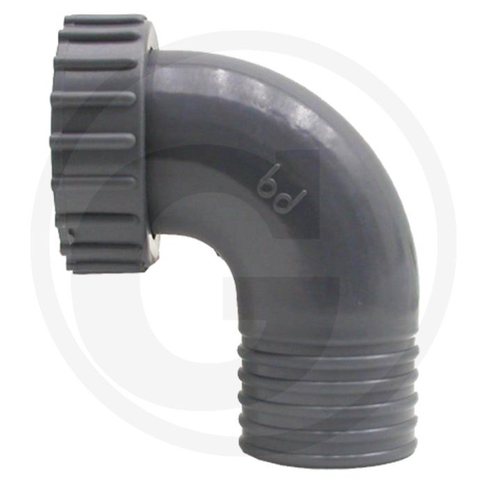 Bochtstuk 90° pvc grijs 40mm slangtule-Ø 40mm 1 1/2" 10 bar