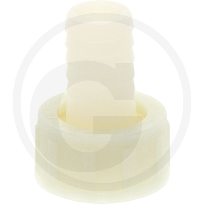 Slangtule 2 / 3 - Ø 20mm, 1" binnendraad, pa (nylon), 16 bar werkdruk, wit