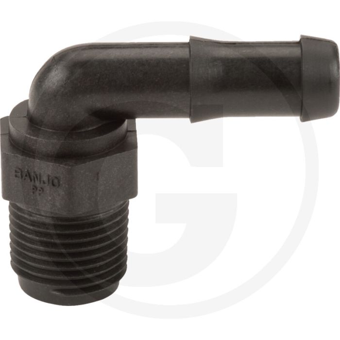 Passe-fil banjo 90° - raccord de tuyau 3/4" - 1" filetage extérieur - pression de service max. 20 bar