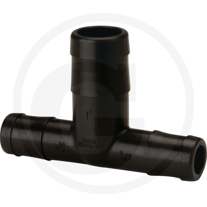 Pièce en T banjo, droite 90° - raccord de tuyau 3/4" x 3/4" x 1" - pression de service max. 20 bar