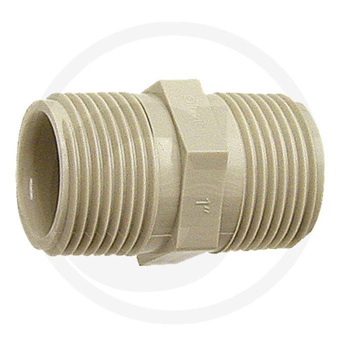 Double mamelon 1" pp - filetage mâle 1" - dimensions 1"