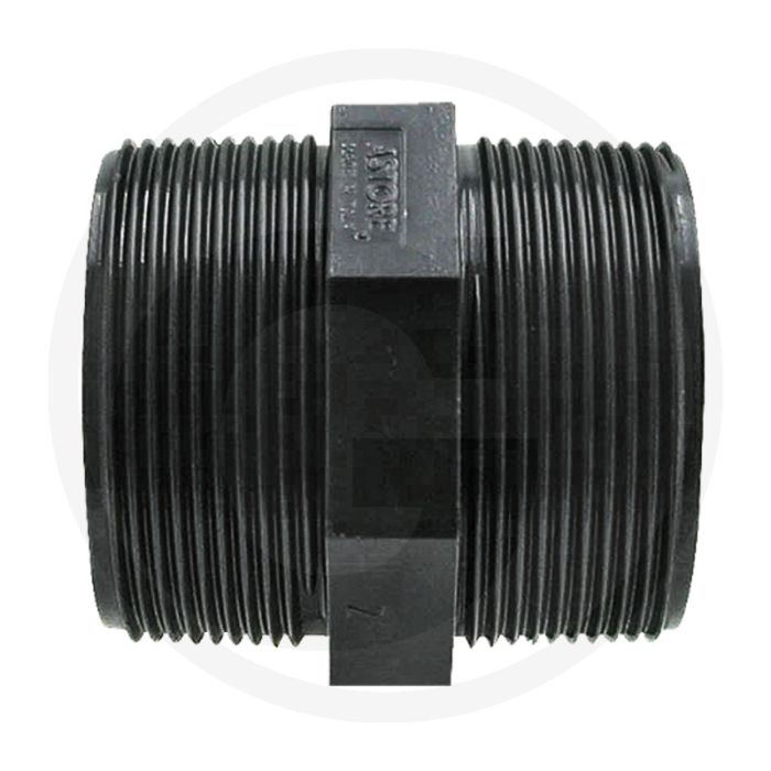 Dubbele nippel pvc-u 3/8" - max. werkdruk 10 bar