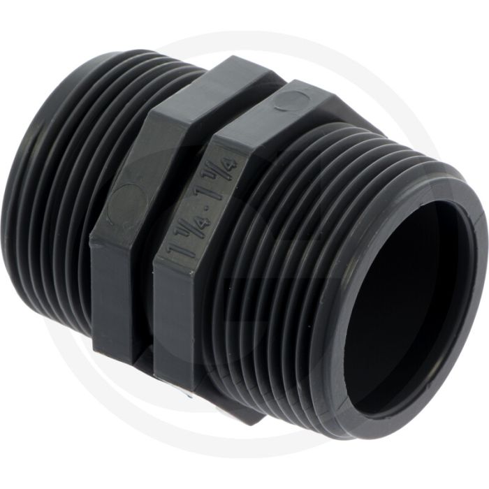 Dubbele nippel 1 1/4" pp max. werkdruk 10 bar