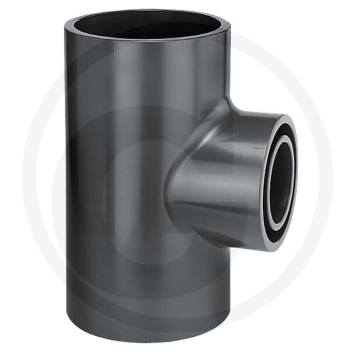 T-stuk met verloop binnen-Ø 125 → 75 → 125 pvc-u 16 bar