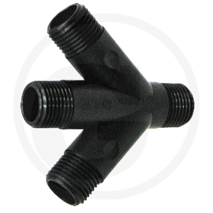 Arag 4-weg aansluiting 45° - m: 1/2", h: 15mm, l: 80mm, a: 89mm
