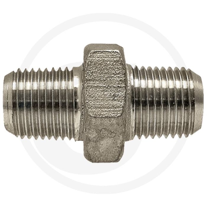 Dubbele nippel 1 1/2" rvs
