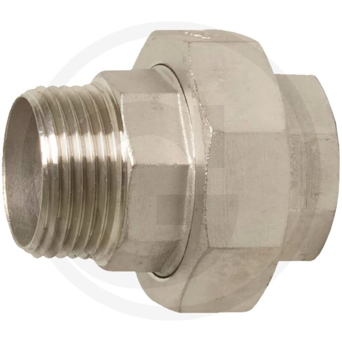 Schroefkoppeling 1/2" roestvrijstaal conisch afdichtend