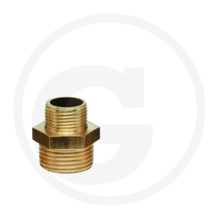 Verloopnippel 3/4" → 3/8" messing bsp