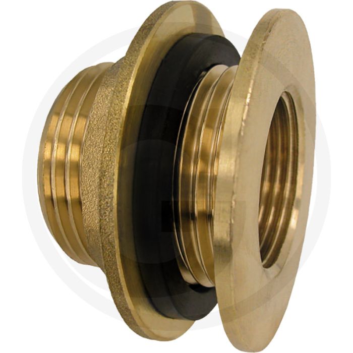 Regenton doorvoeren messing uitvoering: buitendraad 1" x 3/4"