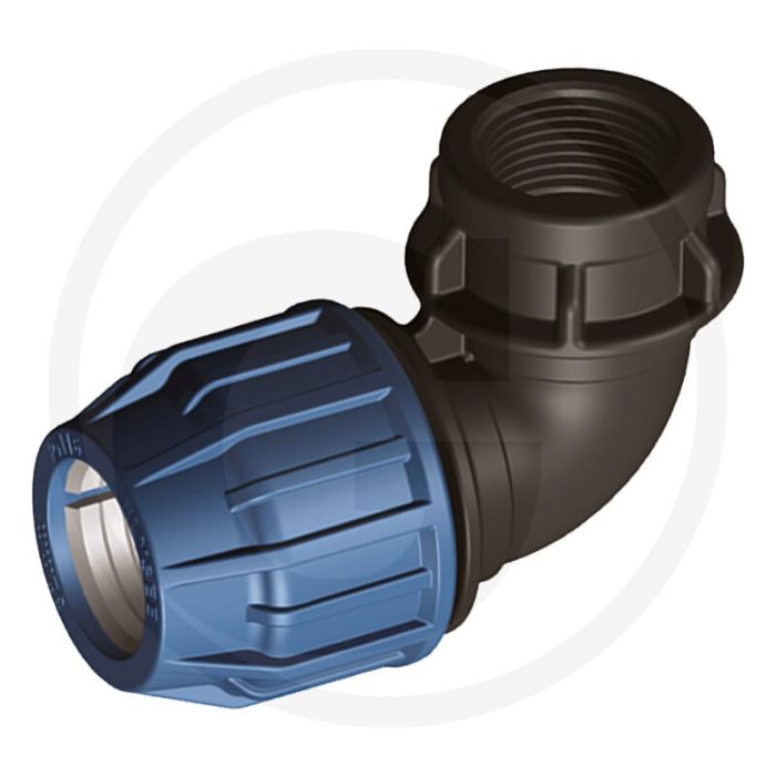 Haakse bocht 90° 1x binnendraad pp-polypropyleen 50mm