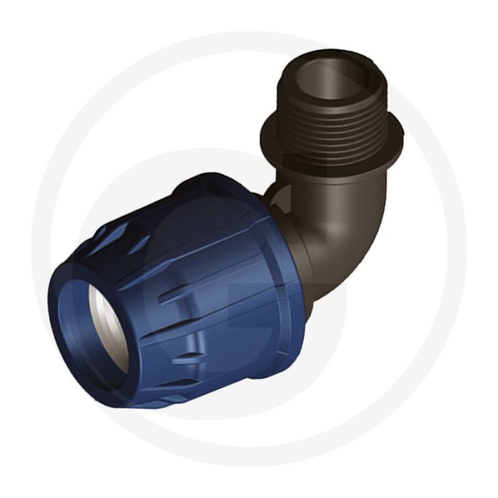 Haakse bocht 90° 1/2" pp-polypropyleen 20mm Ø 16 bar