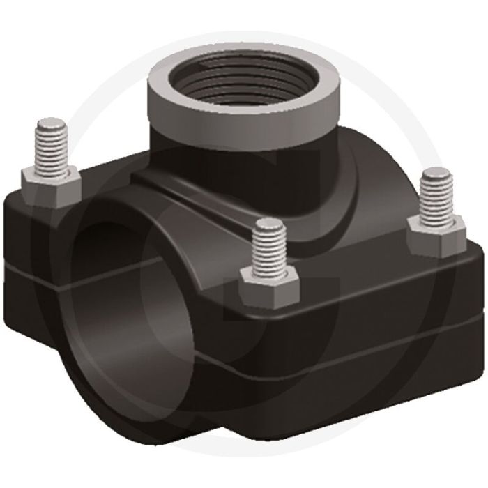 Aanboorzadel 125mm Ø, 1" aansluiting, max. 6 bar - pp-b behuizing, rvs verstevigingsring