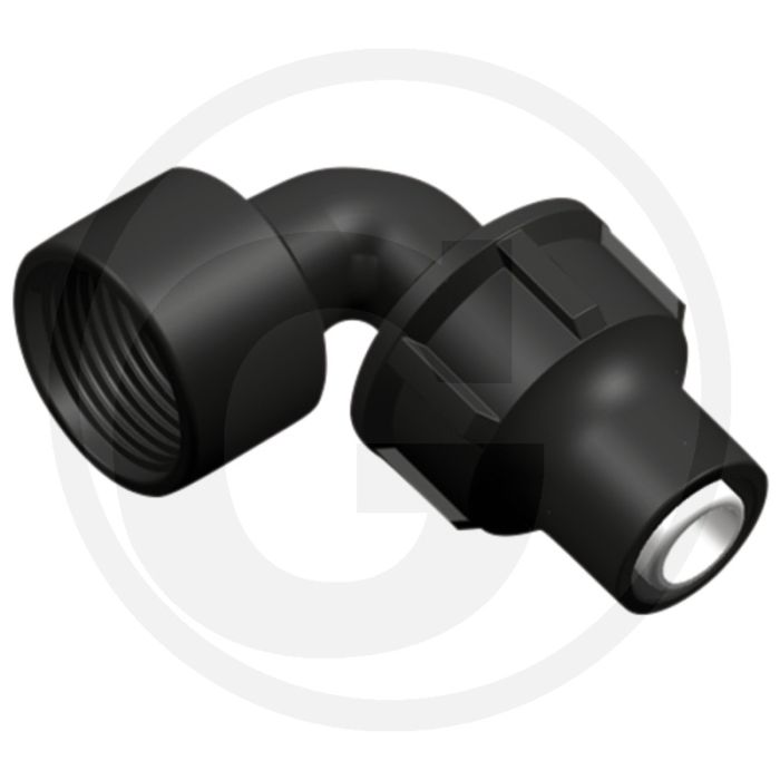 Haakse bocht 90° 1x binnendraad pp-b 16x1/2"
