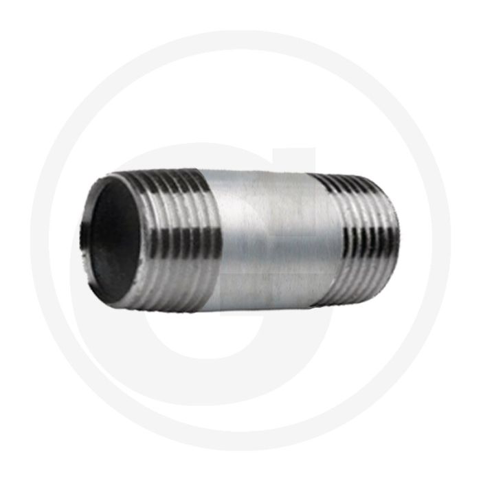 Draadstuk 1 1/4" staal, verzinkt 80mm