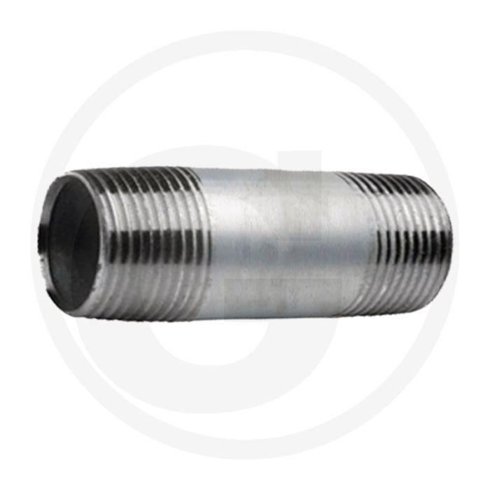 Draadstuk 1 1/2" staal, verzinkt 150mm