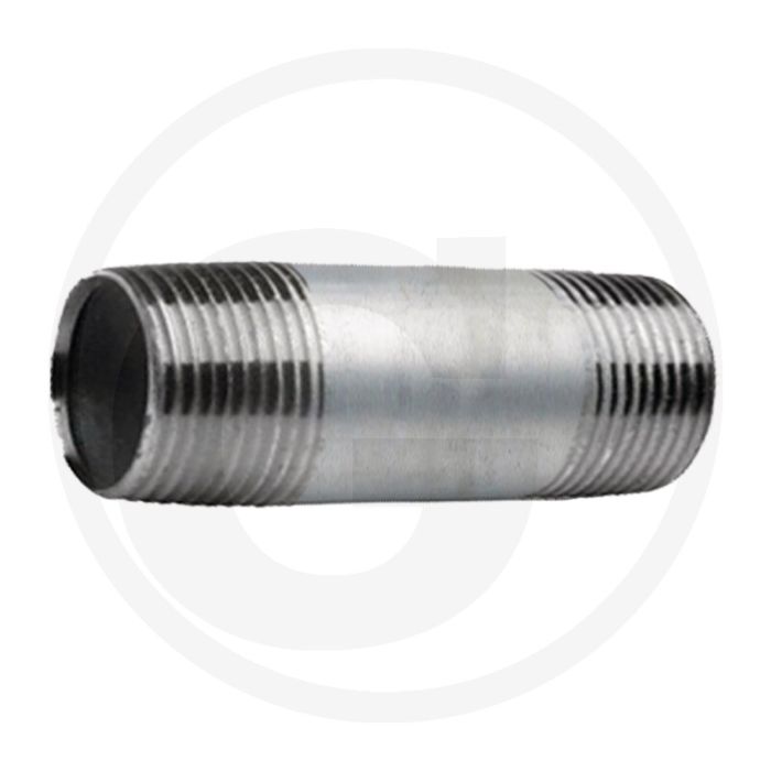 Draadstuk 1 1/2" staal, verzinkt 180mm