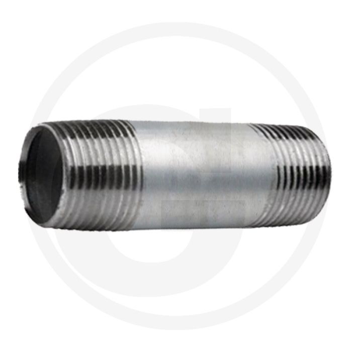 Draadstuk 1 1/2" staal, verzinkt 200mm
