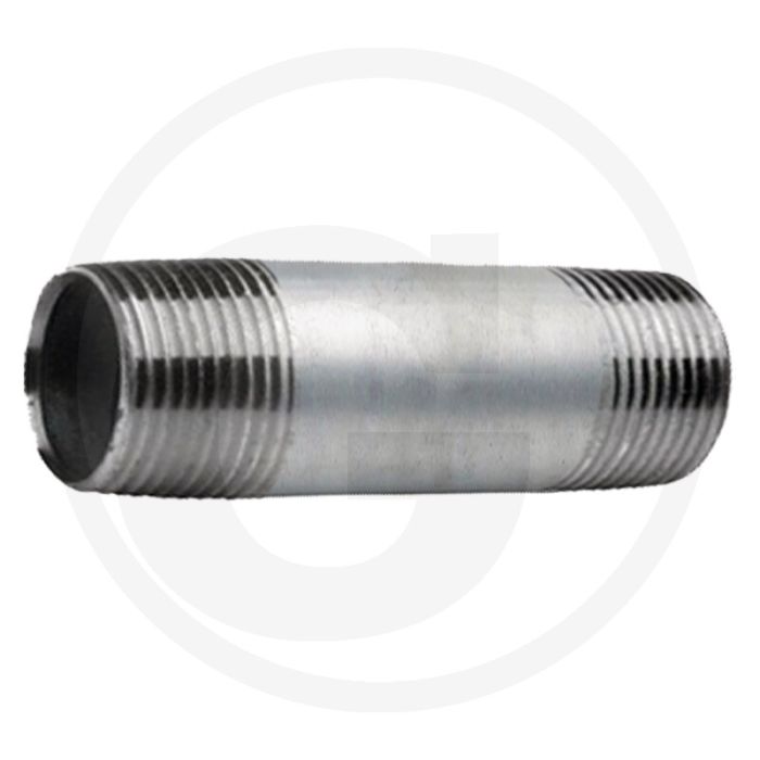 Draadstuk 1 1/2" staal, verzinkt 250mm