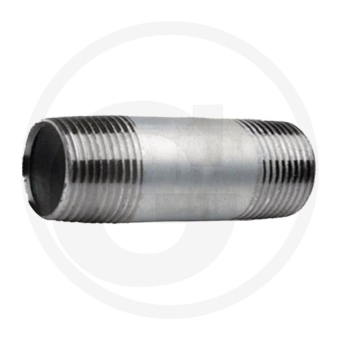 Draadstuk 1 1/2" staal, verzinkt 180mm