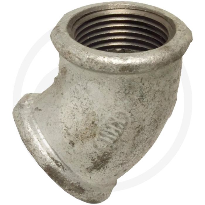 Bocht 45° 2x binnendraad gietijzer 1 1/4"