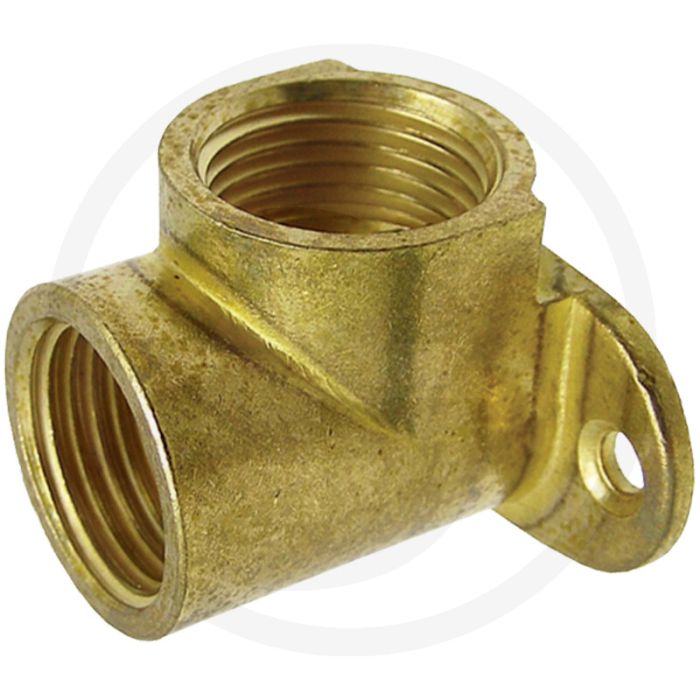 Muurplaat 2x binnendraad messing 1/2"