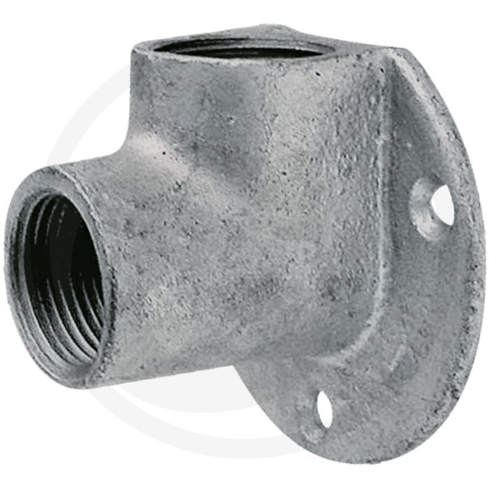 Muurplaat 3/4" 2x binnendraad smeedbaar gietijzer