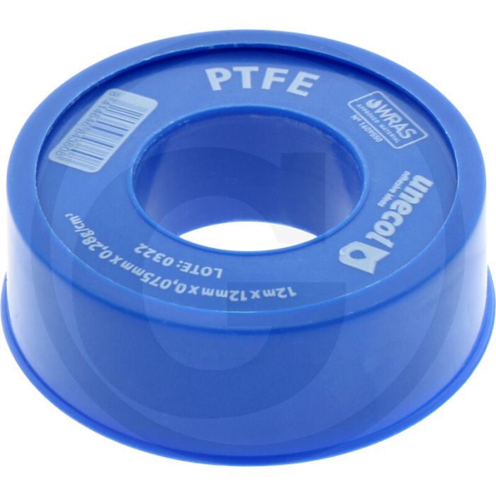 Ptfe afdichtingstape - wit, 0,075mm x 12mm x 12m, -24°c tot +26°c