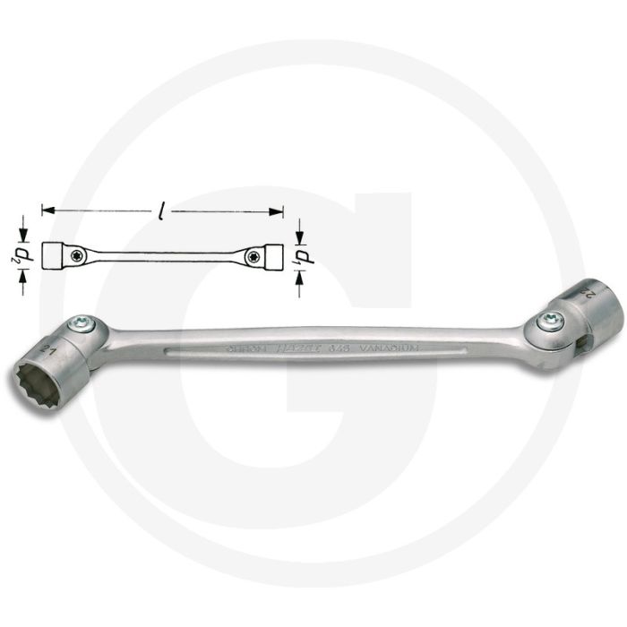 Hazet dubbele gewrichtsleutel 8 x 9 mm chroom-vanadium