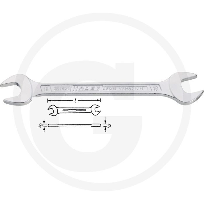 Hazet steeksleutel 17 x 19 mm chroom-vanadium din 3110 iso 10102
